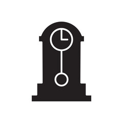 Grandfather clock icon in glyph style