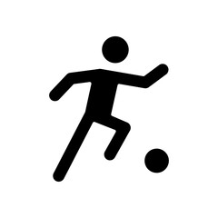 Playing football icon in glyph style