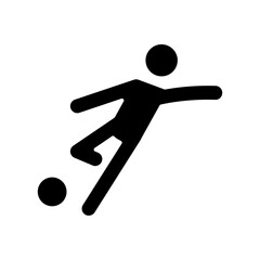 Playing football icon in glyph style