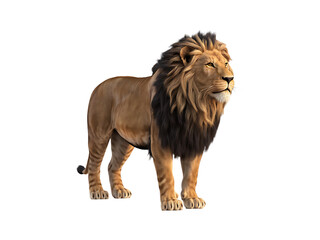 Obraz premium 3d lion isolated on white transparent PNG background