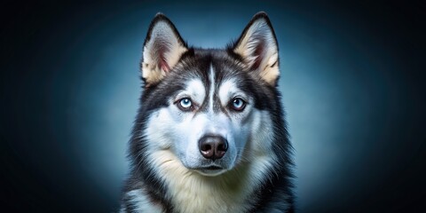 Obraz premium Professional pet portrait of a husky, high-resolution.