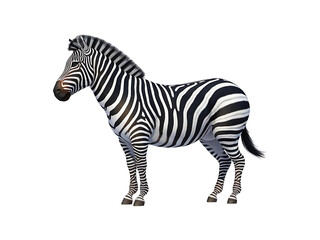 Fototapeta premium Zebra isolated on white transparent PNG background 