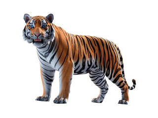 Obraz premium Tiger isolated on white transparent PNG background