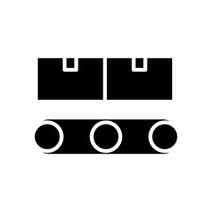 Conveyor belt icon in glyph style