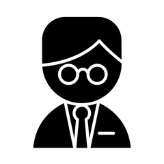 Scientist icon in glyph style