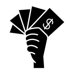 Cash icon in glyph style