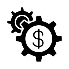 Financial analysis icon in glyph style