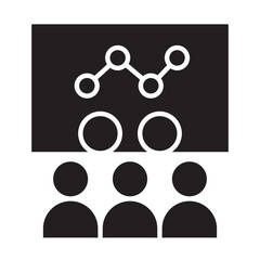 Stock market icon in glyph style