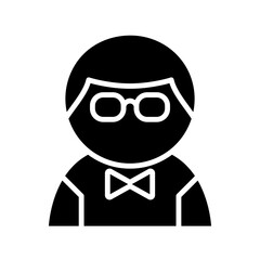 Hipster icon in glyph style
