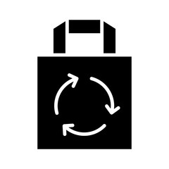 Reusable bag icon in glyph style
