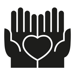 Obraz premium Heart icon in glyph style