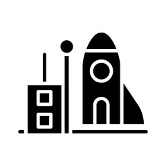 space station icon in glyph style