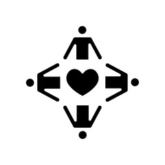 Teamwork icon in glyph style