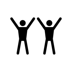 Fototapeta premium Teamwork icon in glyph style