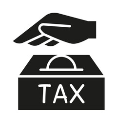 Tax payment icon in glyph style