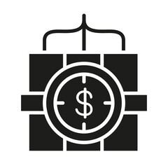 Business crisis icon in glyph style