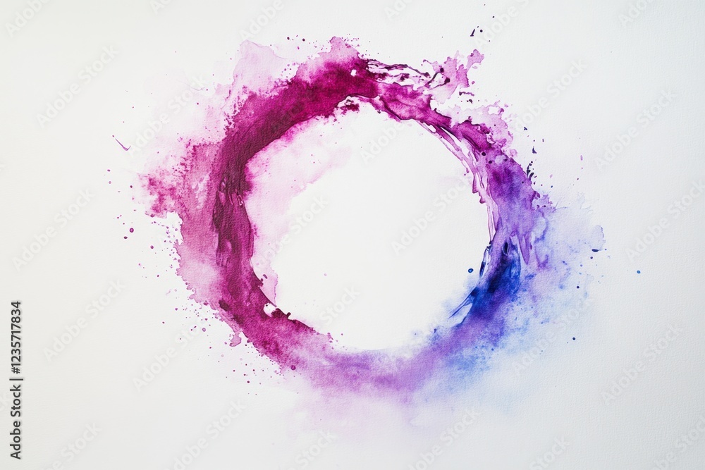 Poster closeup of an elegant ink drop forming a perfect circular shape with vivid colors, close-up of a dro