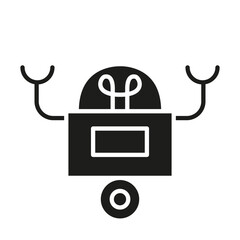 Robot icon in glyph style