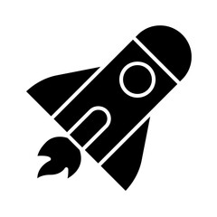 toy rocket icon in glyph style