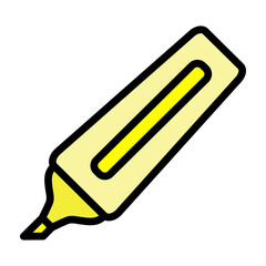 High Lighter Vector Filled Icon Design