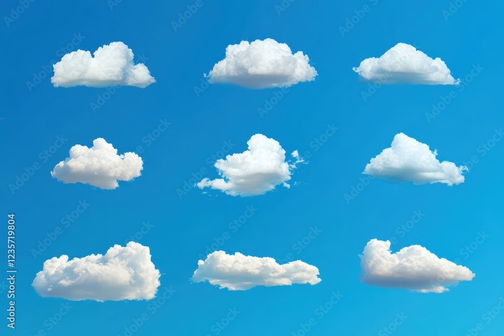 Poster timelapse of clouds altering in the clear blue sky showcasing nature's dynamic beauty, time-lapse of
