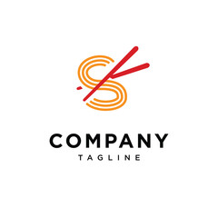 Letter S Ramen Noodle Logo Icon Vector