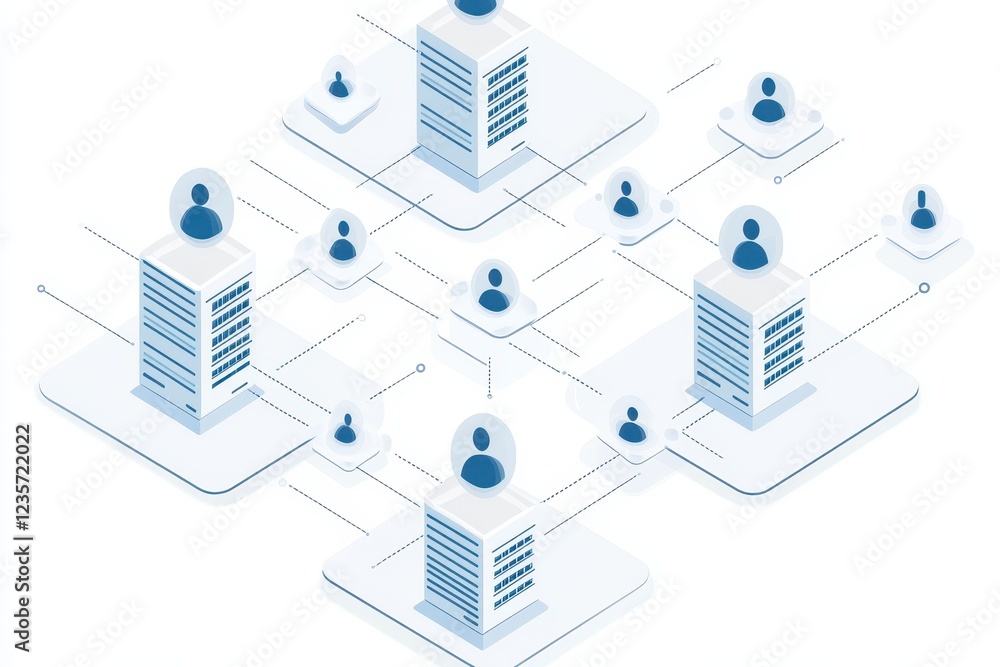 Poster visualization of a network illustrating connections between people and data in a digital environment