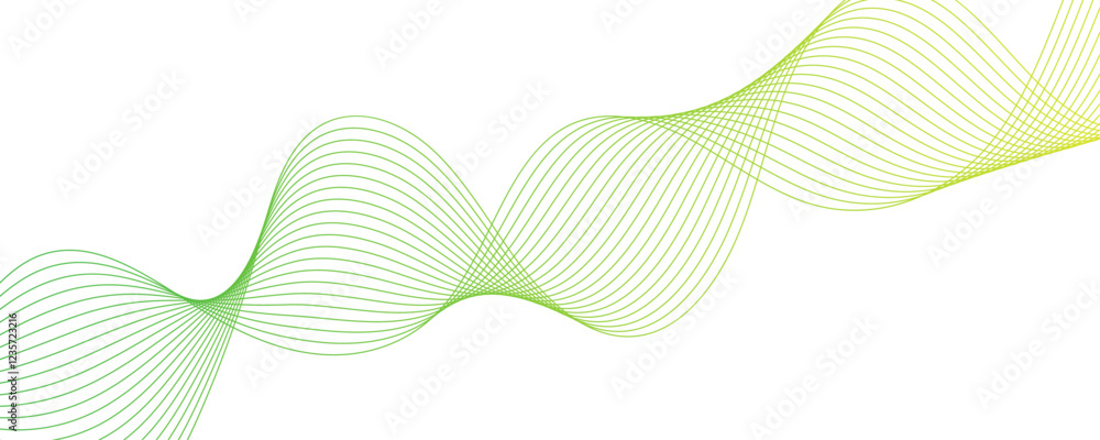 Aufkleber minimalist abstract wavy line design with science frequency gradient lines. modern technology wave d