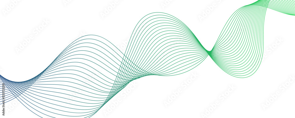 Aufkleber minimalist abstract wavy line design with science frequency gradient lines. modern technology wave d