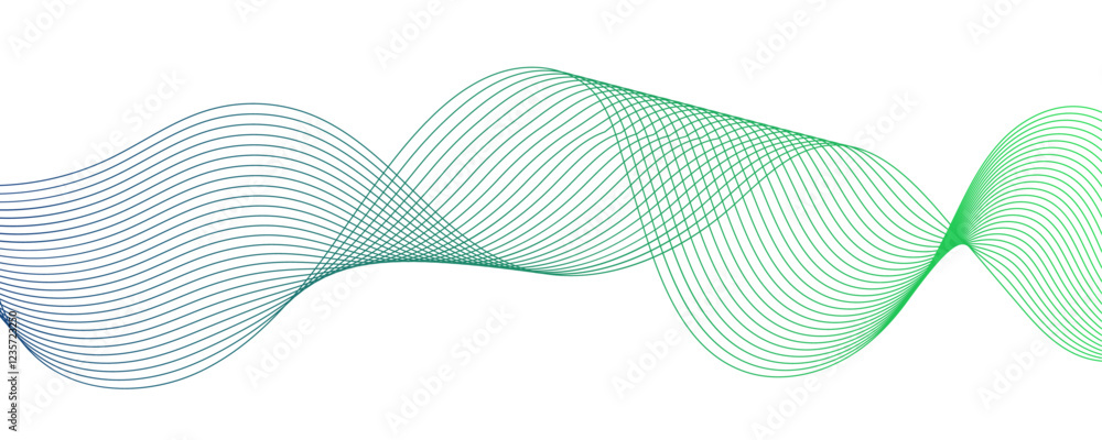 Aufkleber minimalist abstract wavy line design with science frequency gradient lines. modern technology wave d