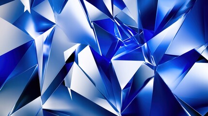 Blue and white abstract crystal shards background