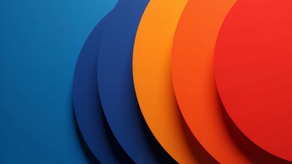 Fototapeta premium 抽象的な層の円で青色とオレンジ色のグラデーション