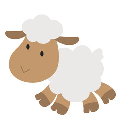 Cute little sheep vector cartoon illustration
