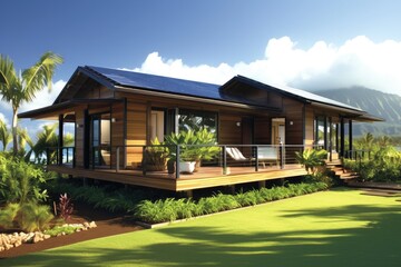 Contemporary Tropical House with Solar Panels and Expansive Deck