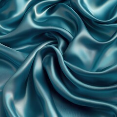 Obraz premium Teal silk fabric draped background for luxury or fashion design projects