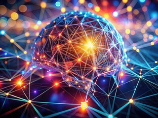 Fototapeta premium Sophisticated AI network projects future scenarios via deep learning.