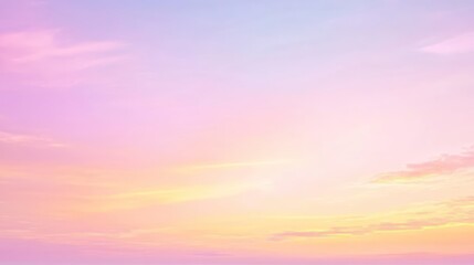 Obraz premium Dreamy Pastel Sunset Sky, Soft Pink and Yellow Sky Background
