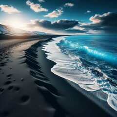 Black Sand the blue ocean-2