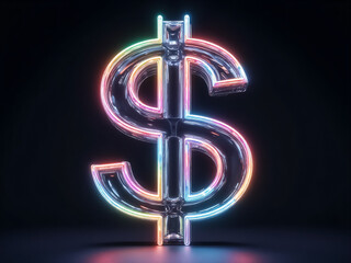 Glowing Dollar Sign for Wealth and Business Promotions