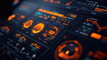 Obraz premium Futuristic energy dashboard insights on renewable tech & conservation