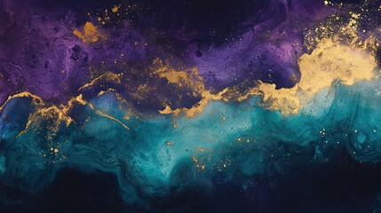 Obraz premium An abstract artwork showcasing rich gold and purple colors, evoking a sense of elegance and creativity background