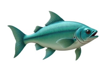 Naklejka premium Eco-friendly sustainable fish symbolizing responsible aquaculture isolated on white background highlighting smart seafood farming practices 