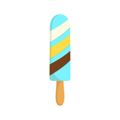 Blue Ice Cream Illustration