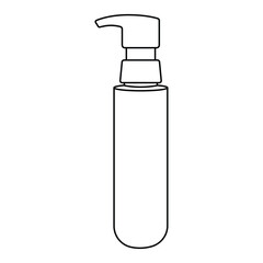 Airless pump bottle. Small moisturizer container mockup. Makeup foundation cream bottle blank. Face cleansing liquid dispenser packaging. Serum moisturizer or conditioner pack