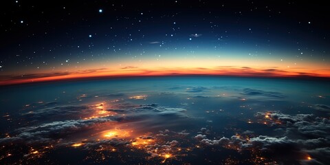 Fototapeta premium night sky over the city