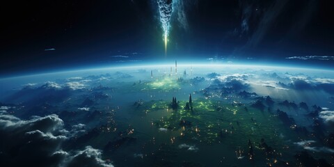 planet earth with space