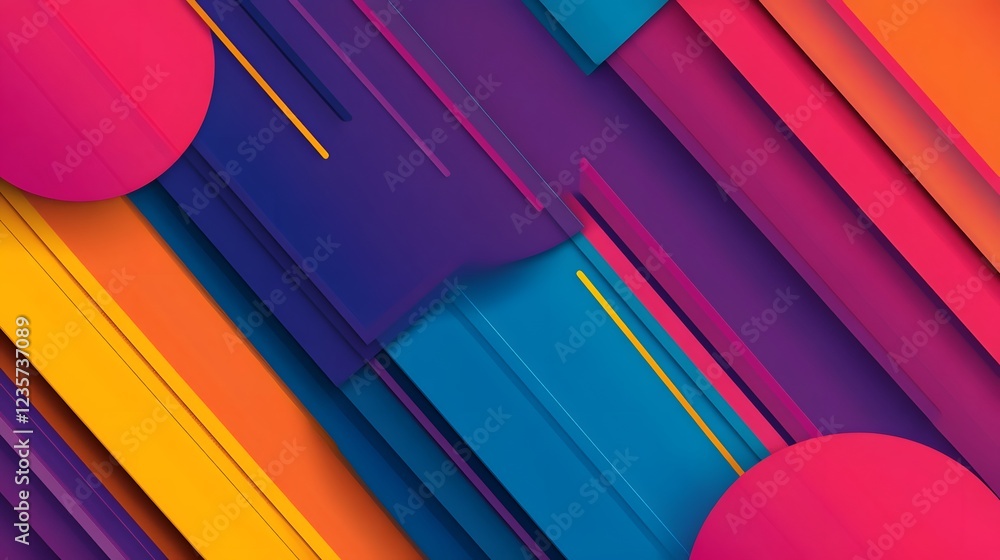 Poster vibrant geometric abstract overlapping polygonal gradient background