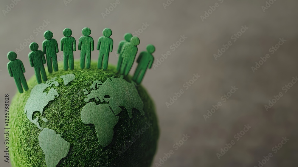 Poster responsible business practices:3d of team brainstorming sustainable solutions
