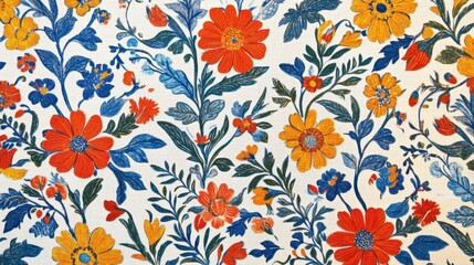 Vintage Floral Textile Pattern.