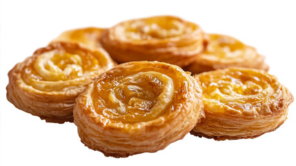 Fototapeta premium Delicious Golden Pastry Swirls Sweet Apricot Filling Baked Goods eat food puff cook meal treat tasty